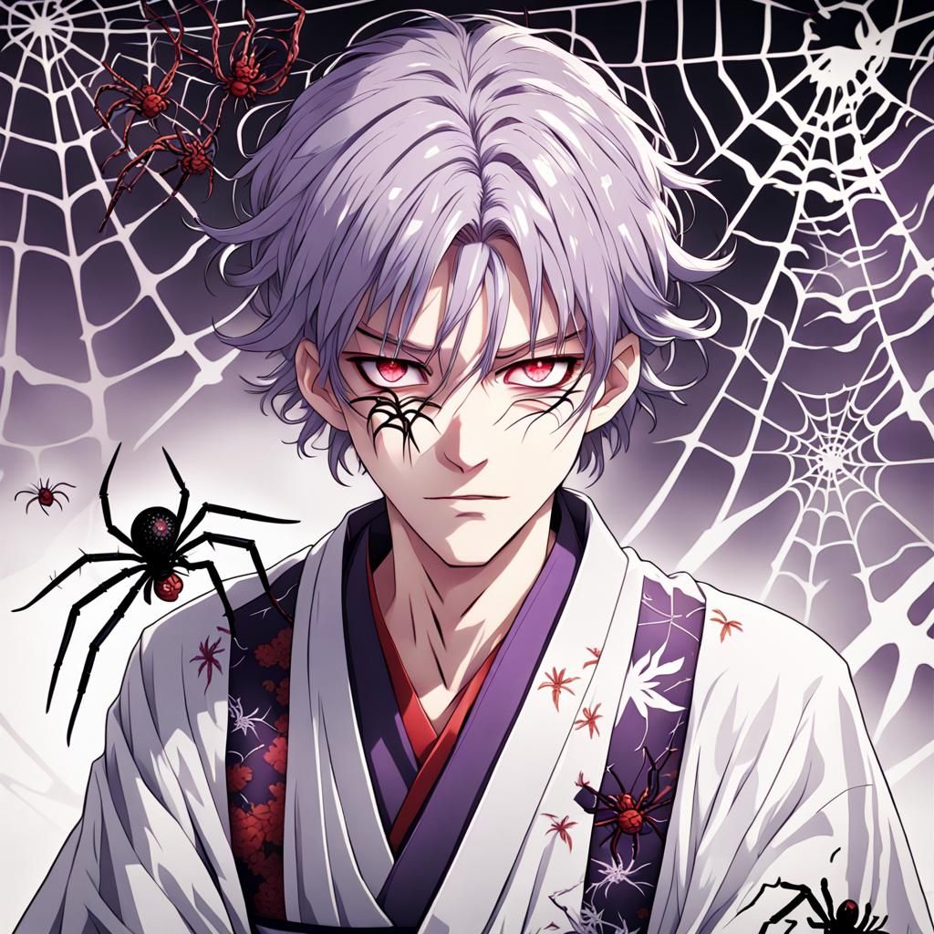 Anime Man with Spider Kimono