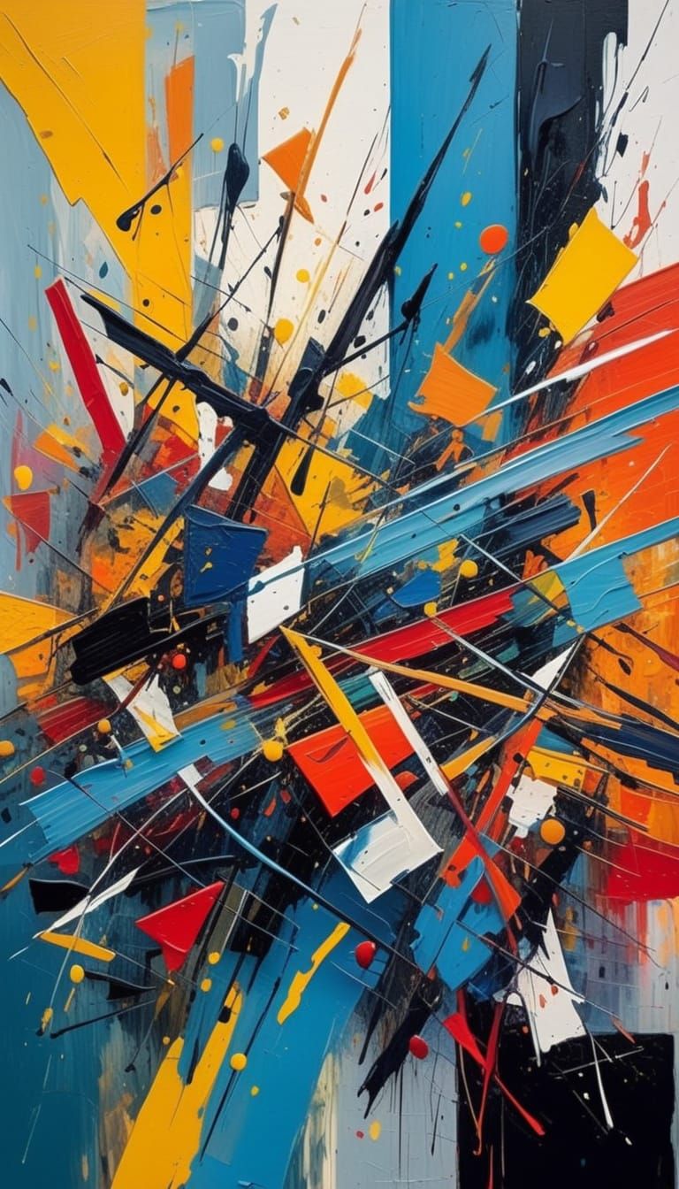 Abstract Expressionism: Impasto Symphony of Shapes