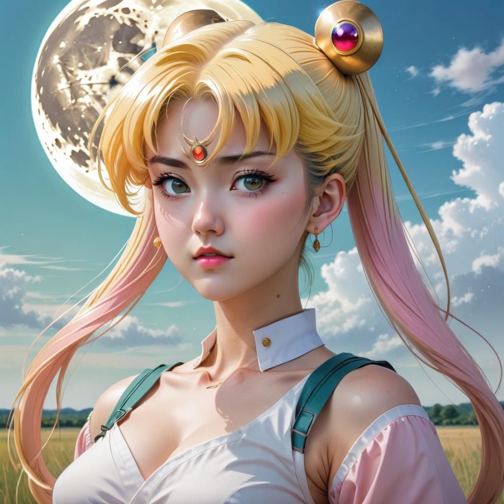 Sailor Moon Manga Portrait in Pastel Colors