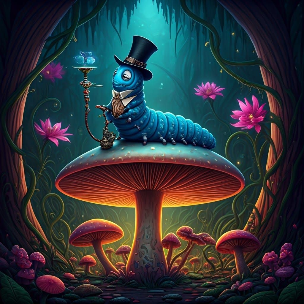 Absolem, the blue Caterpillar