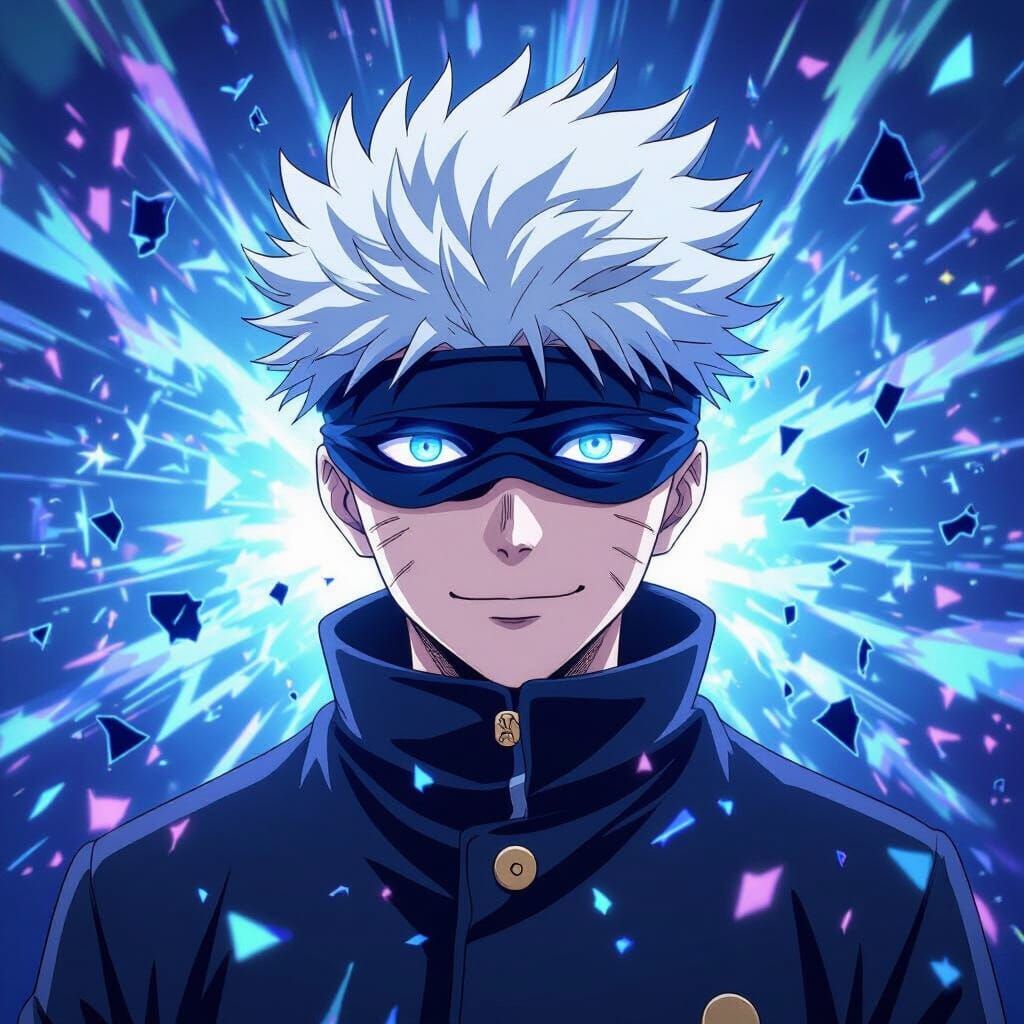 Satoru Gojo Serene Anime Style Portrait