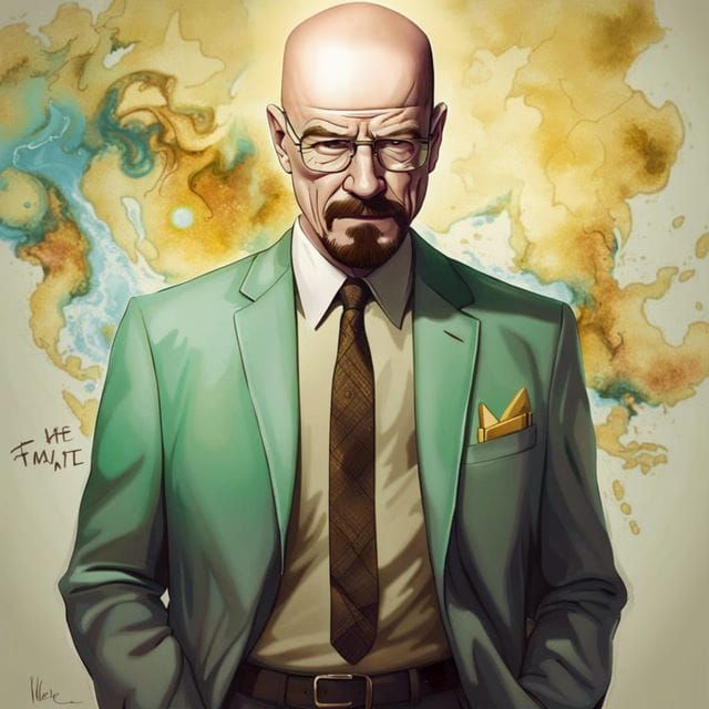 Walter White Forehead with Chemical Smoke Background