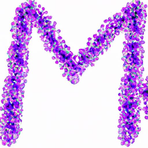 Purple Crystal Letter M