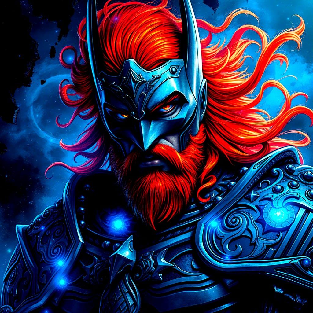 Gothic Viking Hybrid Warrior in Hyperrealistic Style