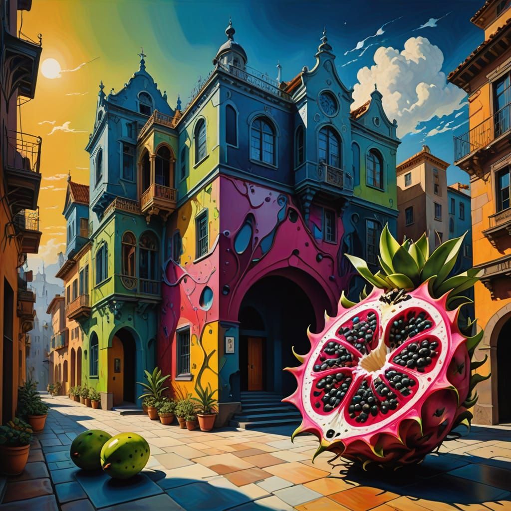 Hyperrealistic Architecture Inspired by Dragon Fruit and Kiw...