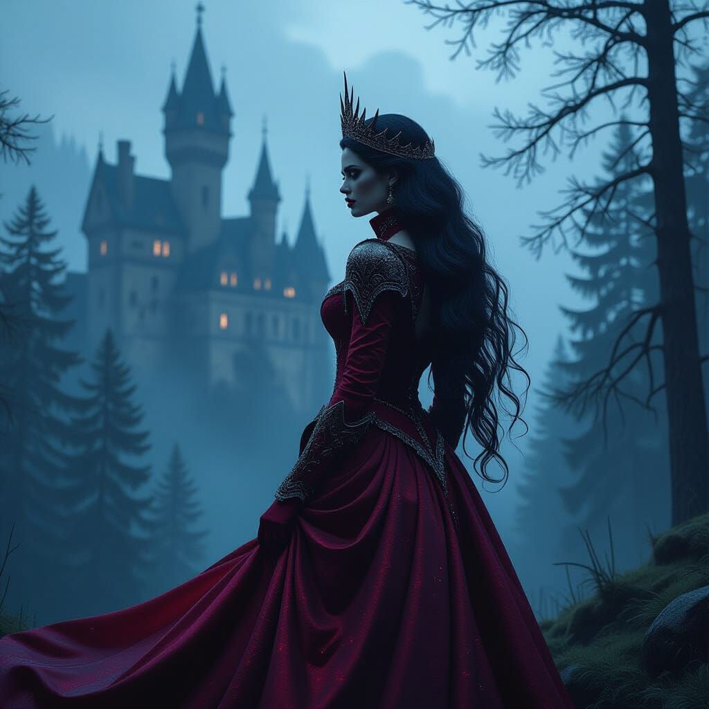 Celestial Vampire Queen in Shimmering Armor