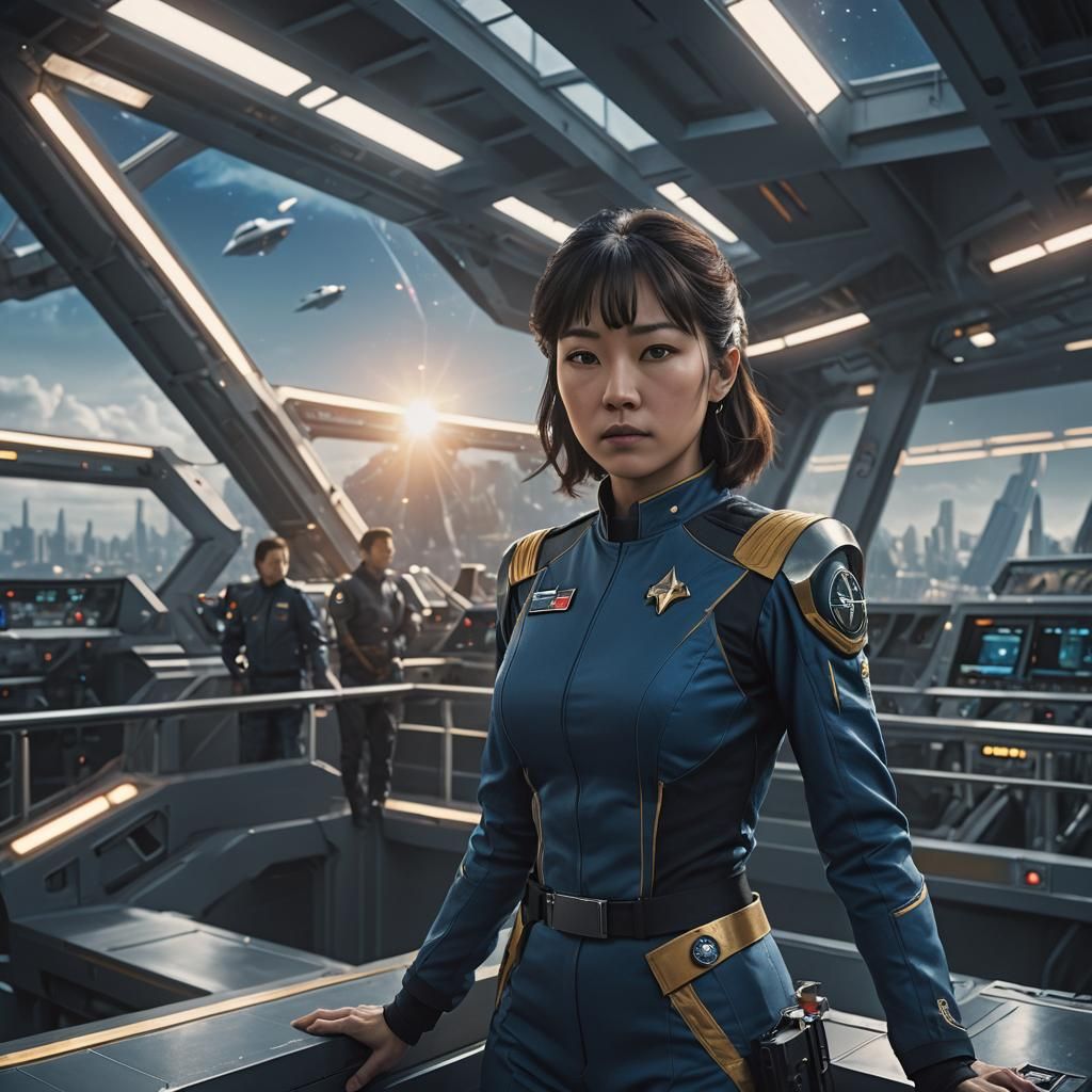 Hoshi Sato on Enterprise Bridge: Sci-Fi Film Still