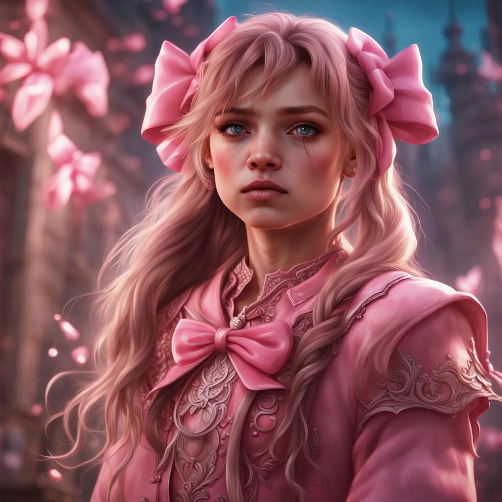 Girly Boy with Long Hair in Bows