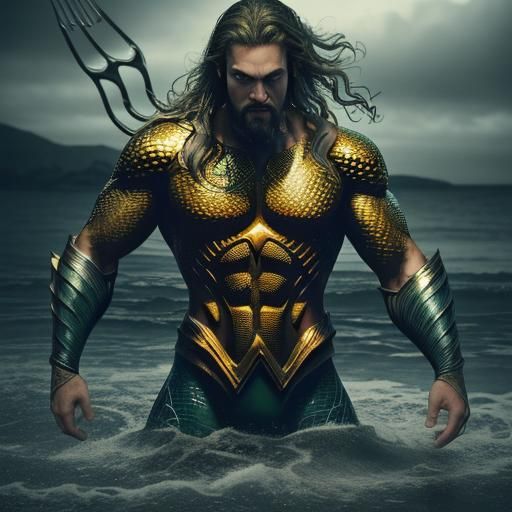 Hyperrealistic Aquaman Portrait in Cinematic Style