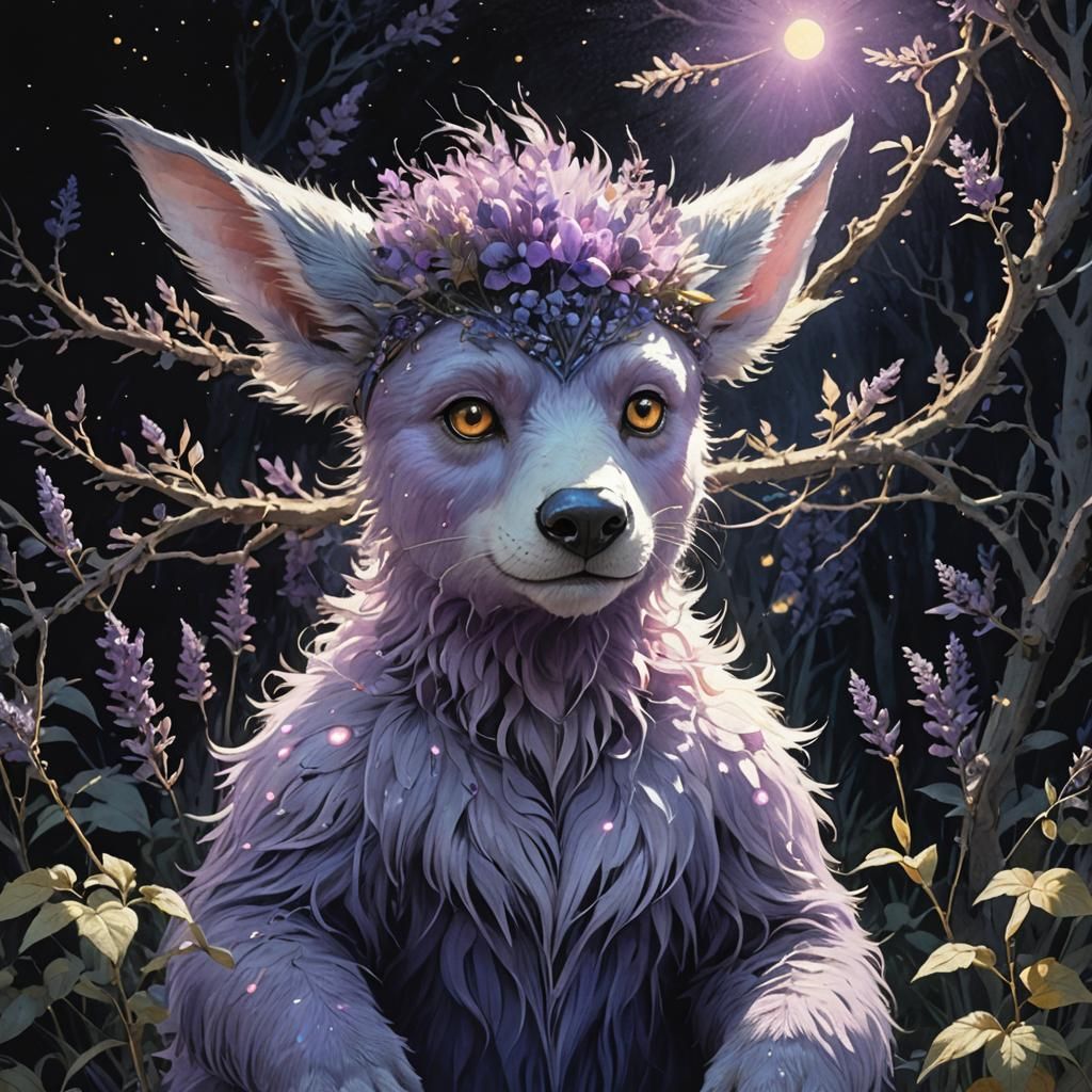 Cuddly Monster with Sapphire Eyes in Pastel Colors