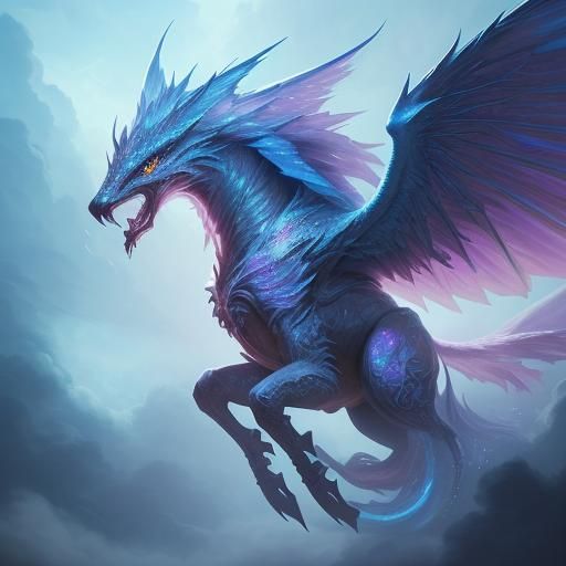 Fantasy Cloud Animal in Splash Art Style
