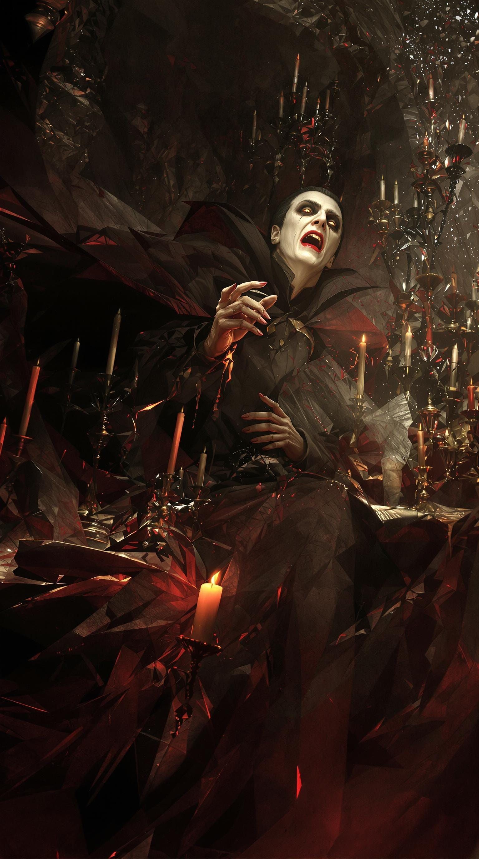 Epic Chiaroscuro Portrait of Count Dracula in Cinematic Styl...