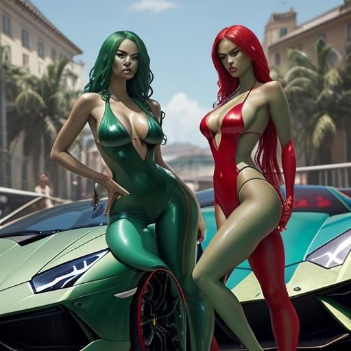 Hyperrealistic Surreal Scene with Demon Models