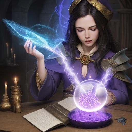 Fantasy Spell Casting: A Magical Scene