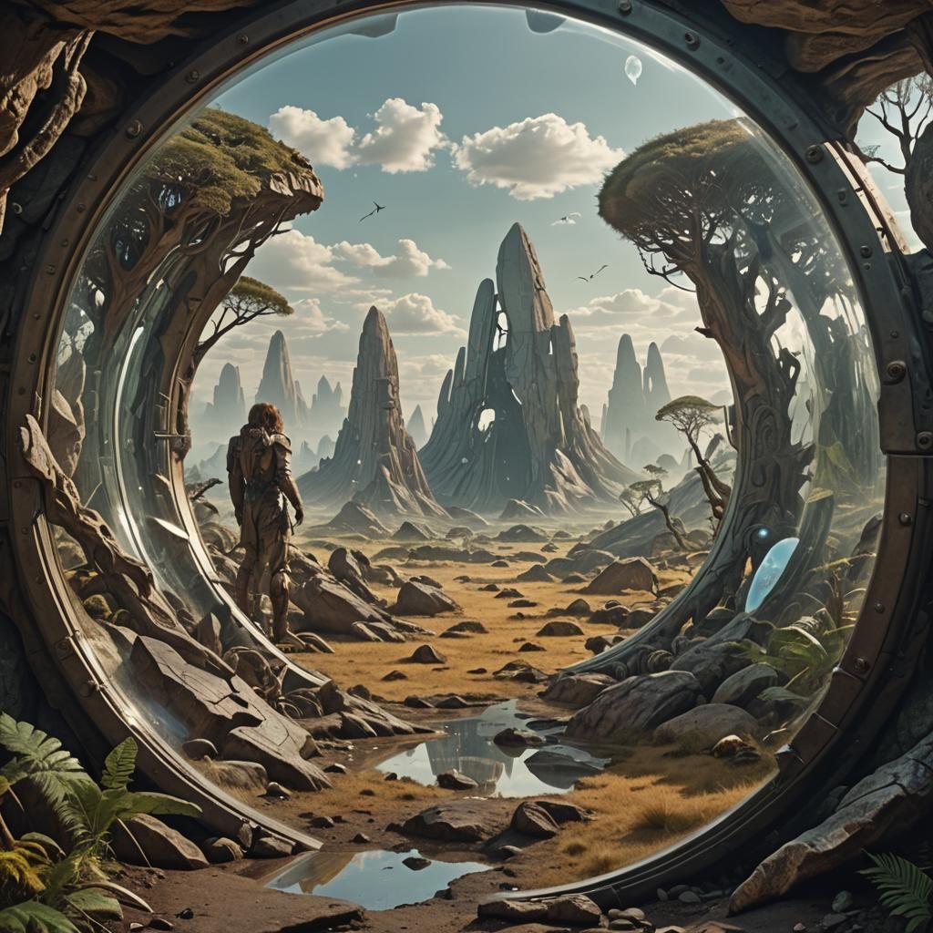 Prehistoric Futuristic View Through the Looking Glass