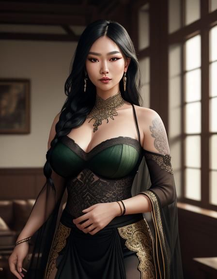 Beautiful Thai Girl in Loft Apartment Photograph