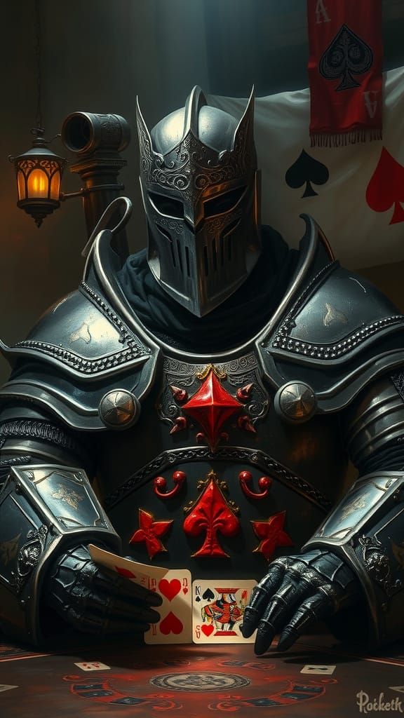 Dark Knight as Jack of Spades in Fantasy Poker Game