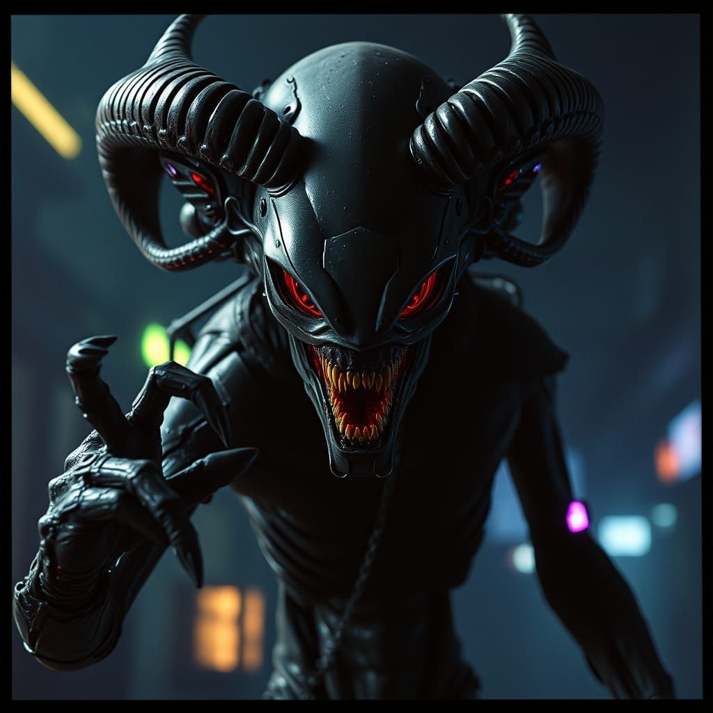 Cyberpunk Eldritch Horror in Cinematic Lighting