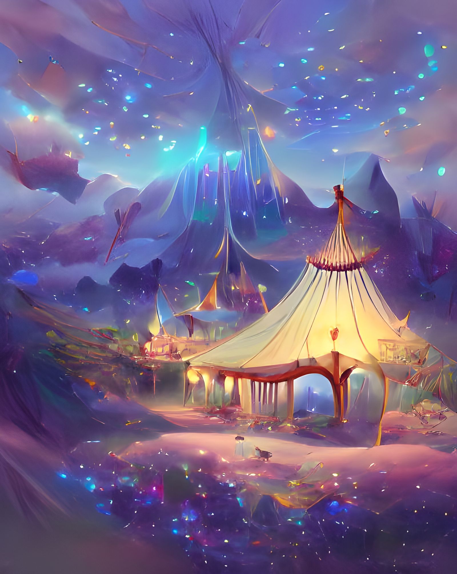 Magical Circus Tent Under a Starry Sky