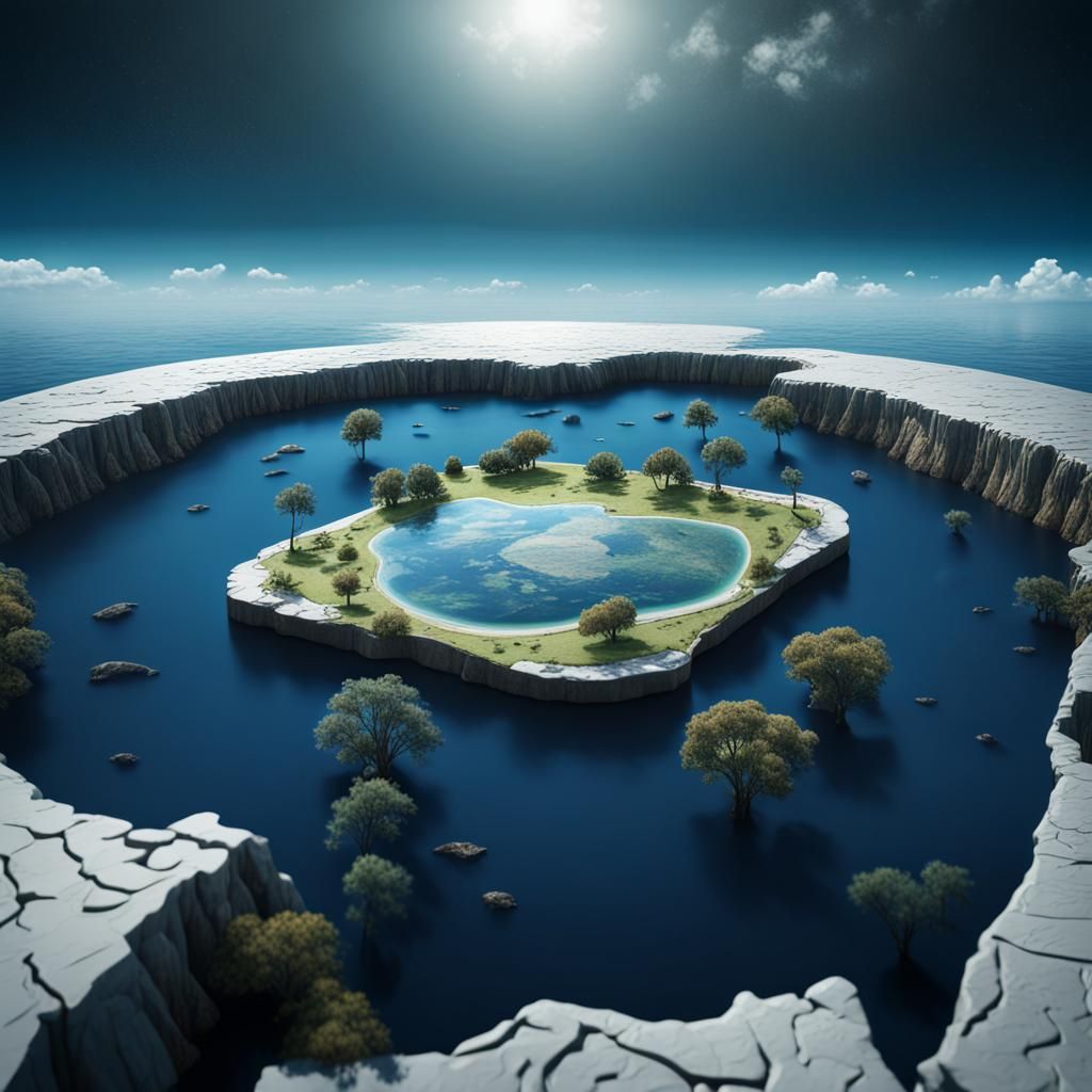 Flat Earth Model: Detailed Matte Painting