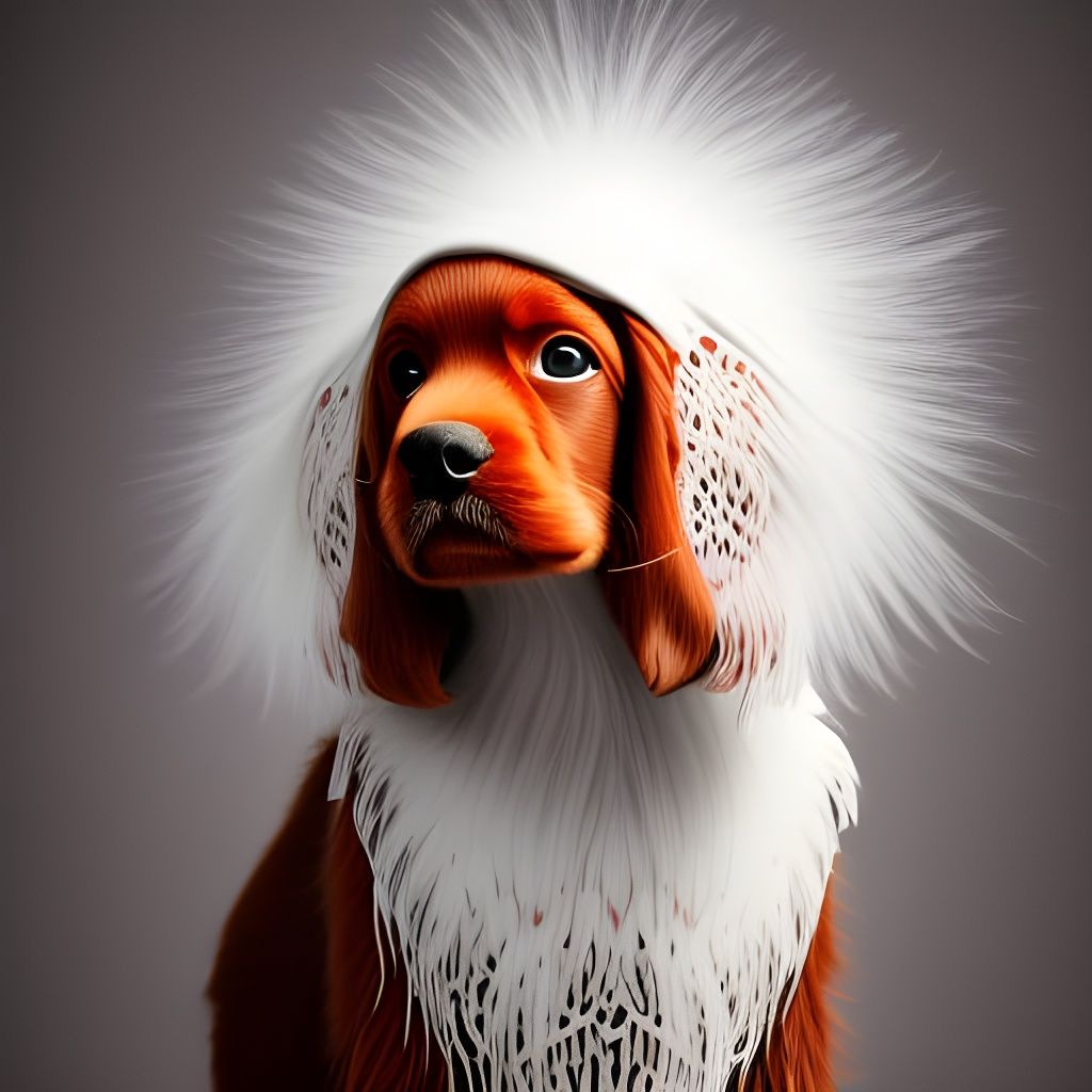 Victorian Puppy in Candy Art Style