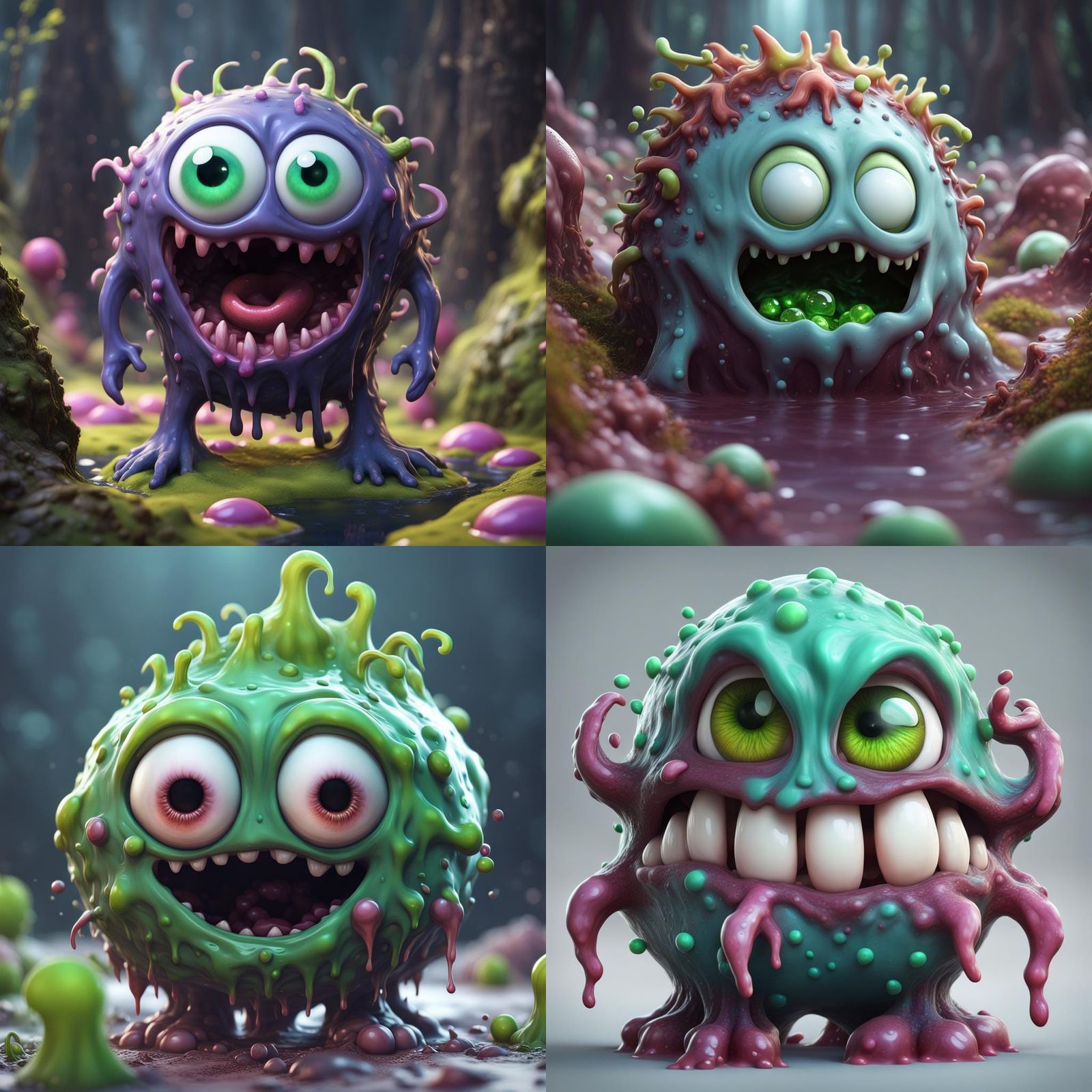 Cute White Mimic Monster in Detailed Digital Art