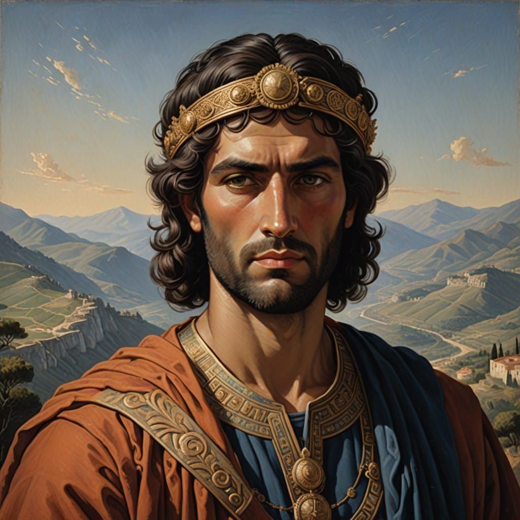 Classical Greek King of Epirus in Traditional Attire