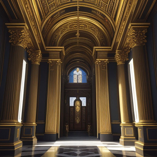 Raphael in a Gilded Renaissance Hall