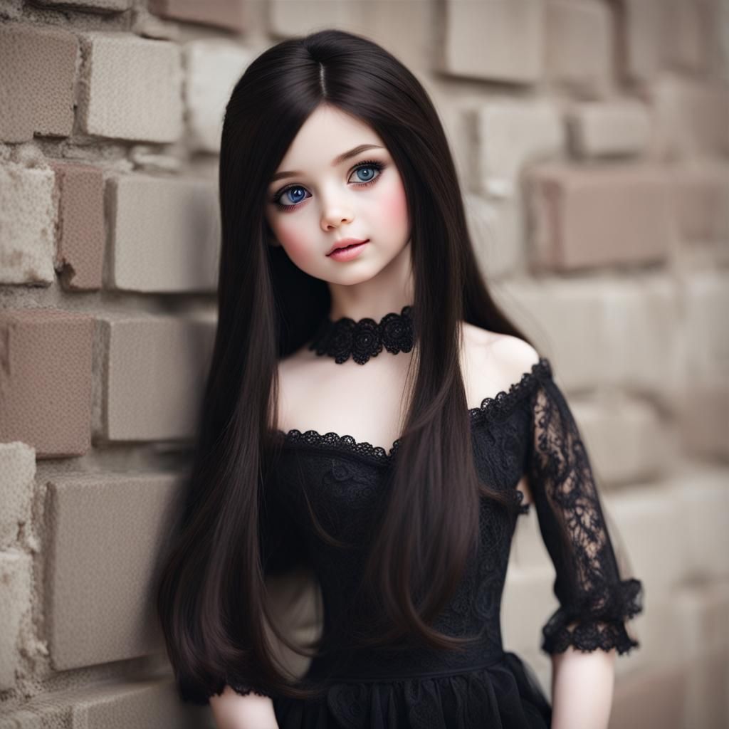 Dark-Haired Living Doll: A Lifelike Creation