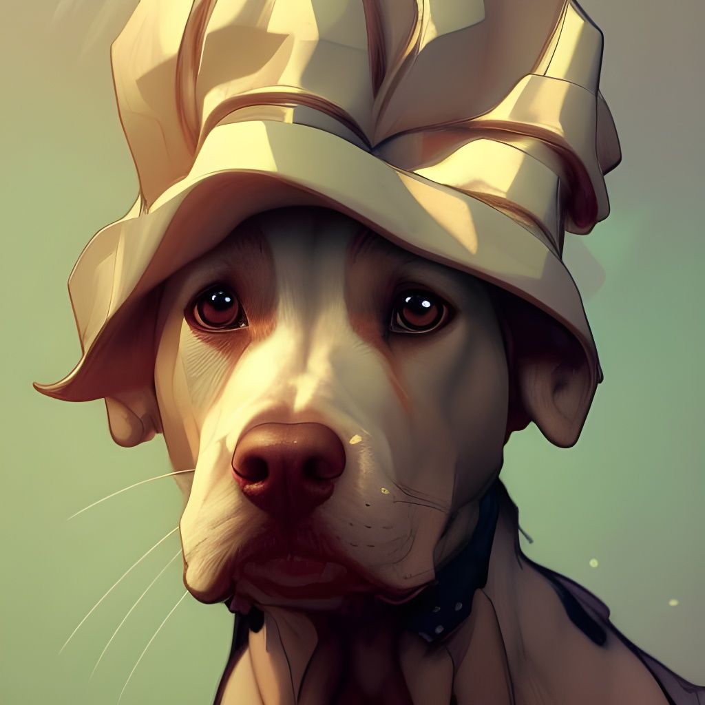Dandy Dog Portrait in Hyperdetailed Digital Art