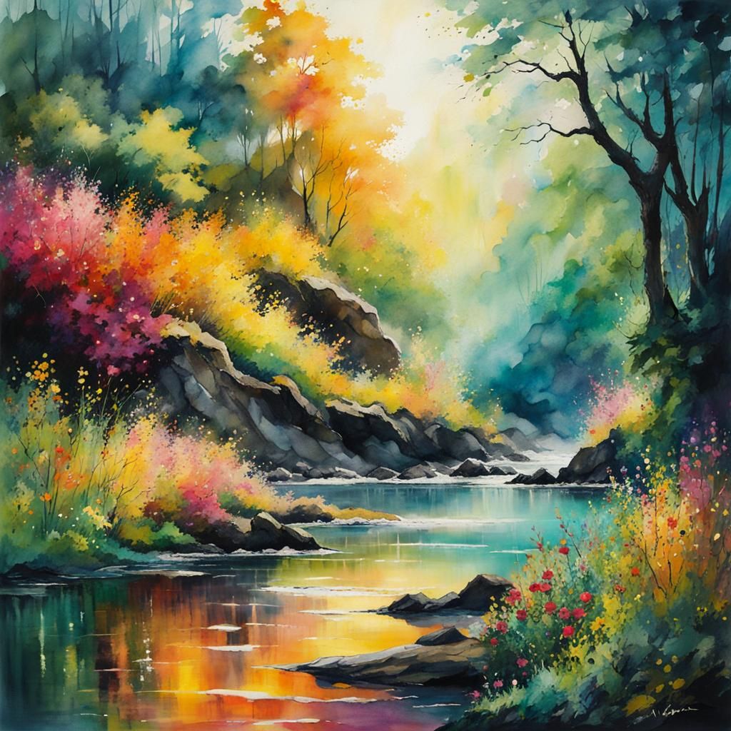 Fantasy Elf in Digital Watercolor Illustration