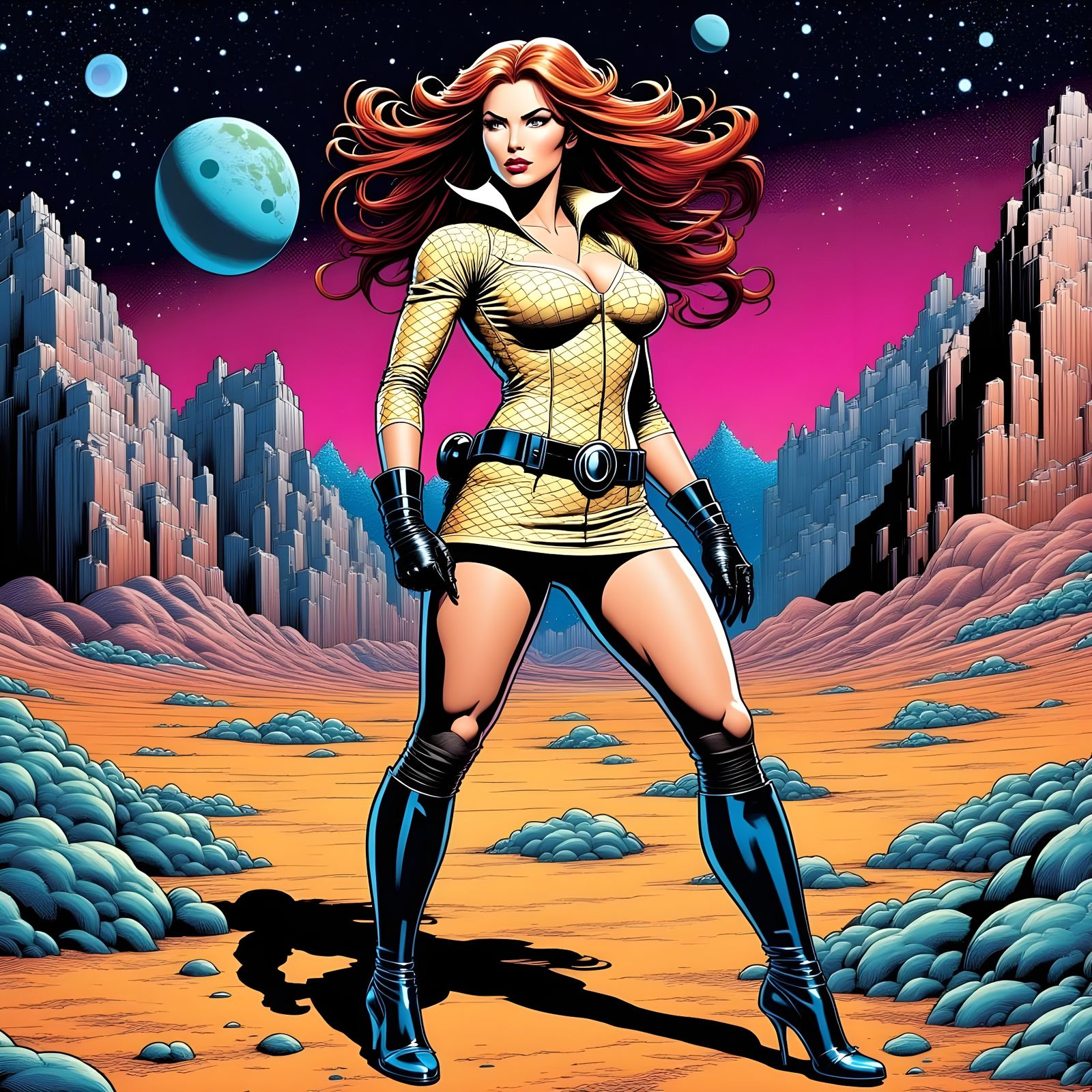 Raquel Welch as Futuristic Space Commander in Graphic Novel....
