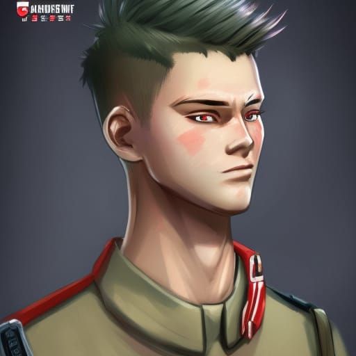 Anime Soldier Portrait in Hyperdetailed Style