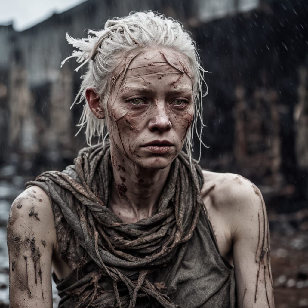 Albino Wasteland Huntress Portrait