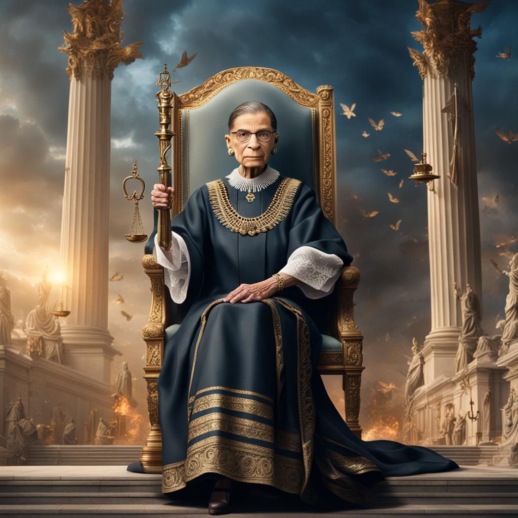 Ginsberg as Justice Goddess: Digital Matte Painting