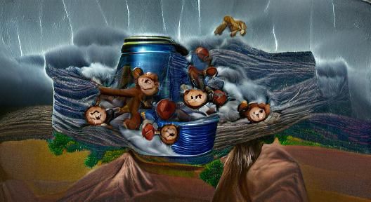 Monkeys in a Barrel During Thunderstorm, Renaissance Style