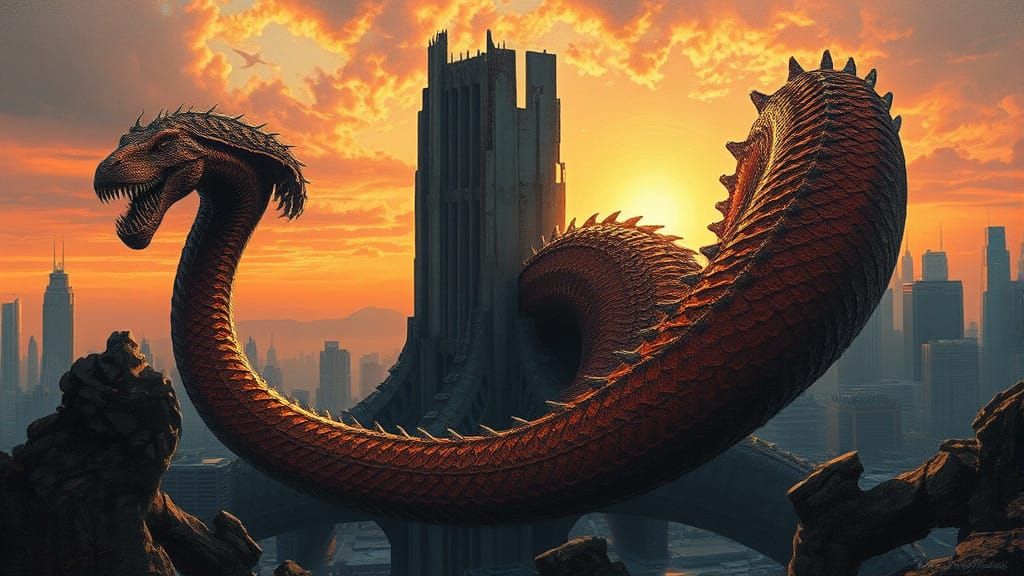 Massive Coiled Nghata Dominates Ruined Skyscraper in Cyberpu...