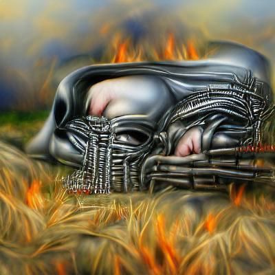 Burning Battlefield: A Hyperrealistic Digital Illustration