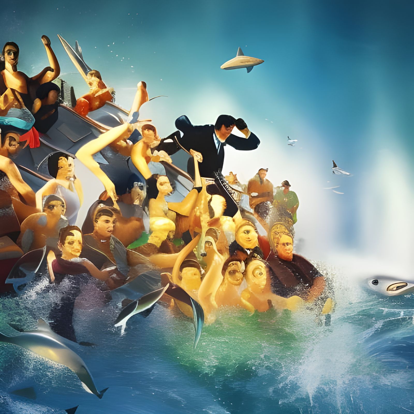 James Bond's Perilous Swim: Hyperrealistic Shark Pool