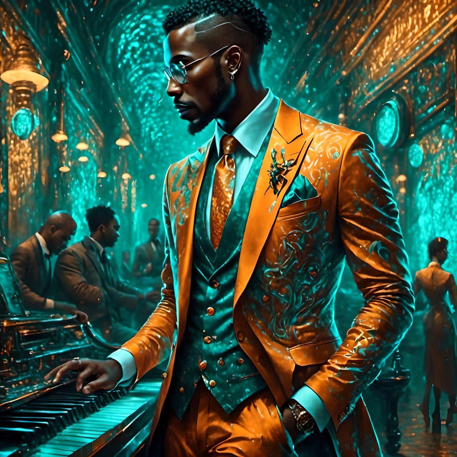 Jazzy Suit Portrait with Volumetric Lighting