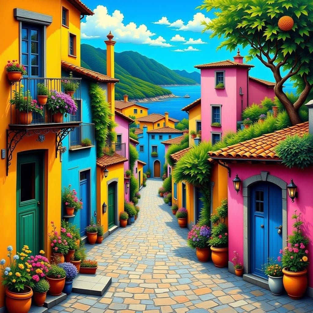 Beautiful Coastal Village Nestled in Hills