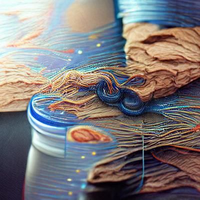 Umber Thread Connects Mars and Venus: Gouache Painting