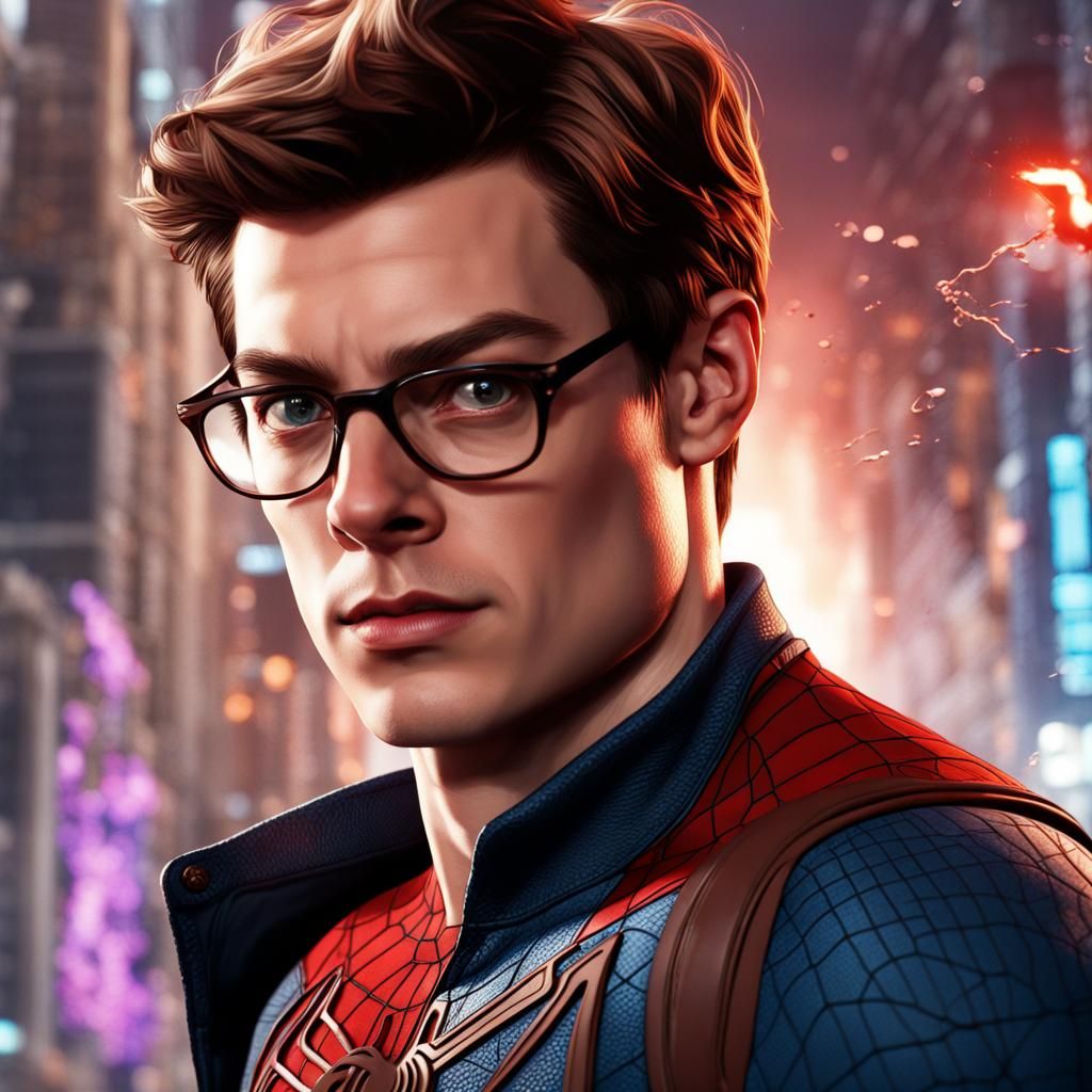 Peter Parker in Detailed Matte Painting Style