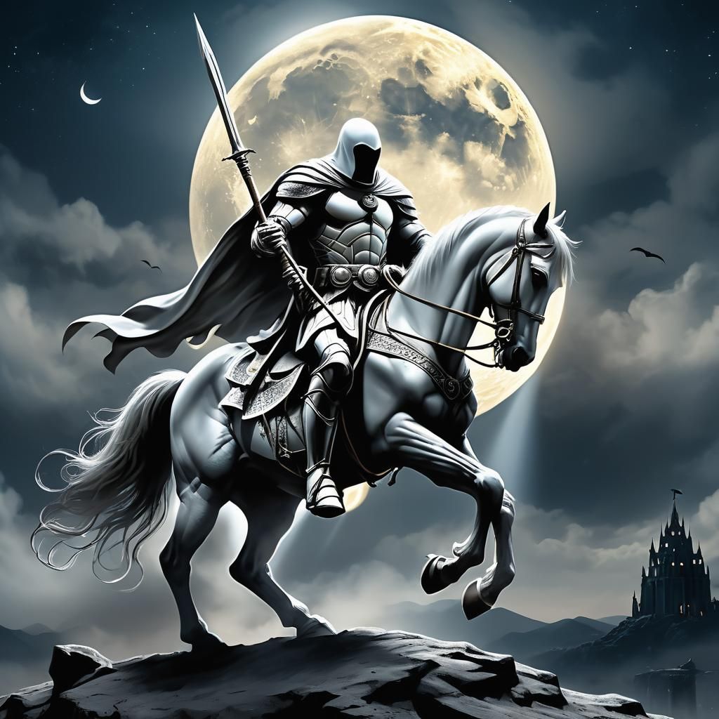 Epic Moon Knight Descends Under Moonlight