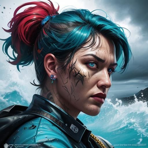 Hyperrealistic Hurricane Splash Art in Vivid Color