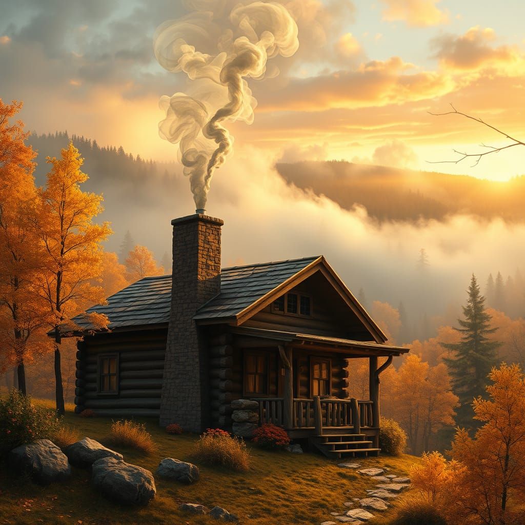 Golden Morning in Cozy Woodland Haven