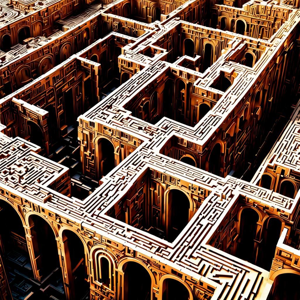 Escher-esque Post-Apocalyptic Labyrinth Concept Art