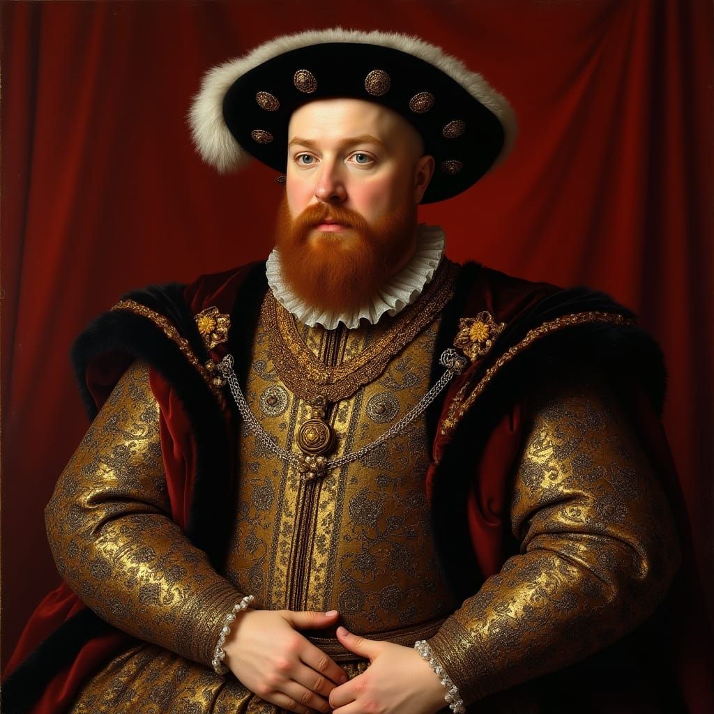 A Regal Portrait of Henry VIII in Renaissance Attire