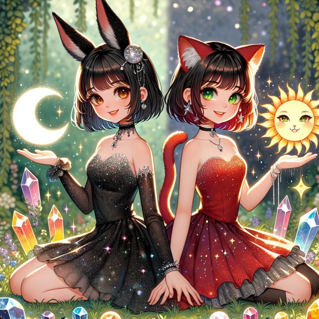 Evolved Moon Rabbit Moon and Sun Neko Akane