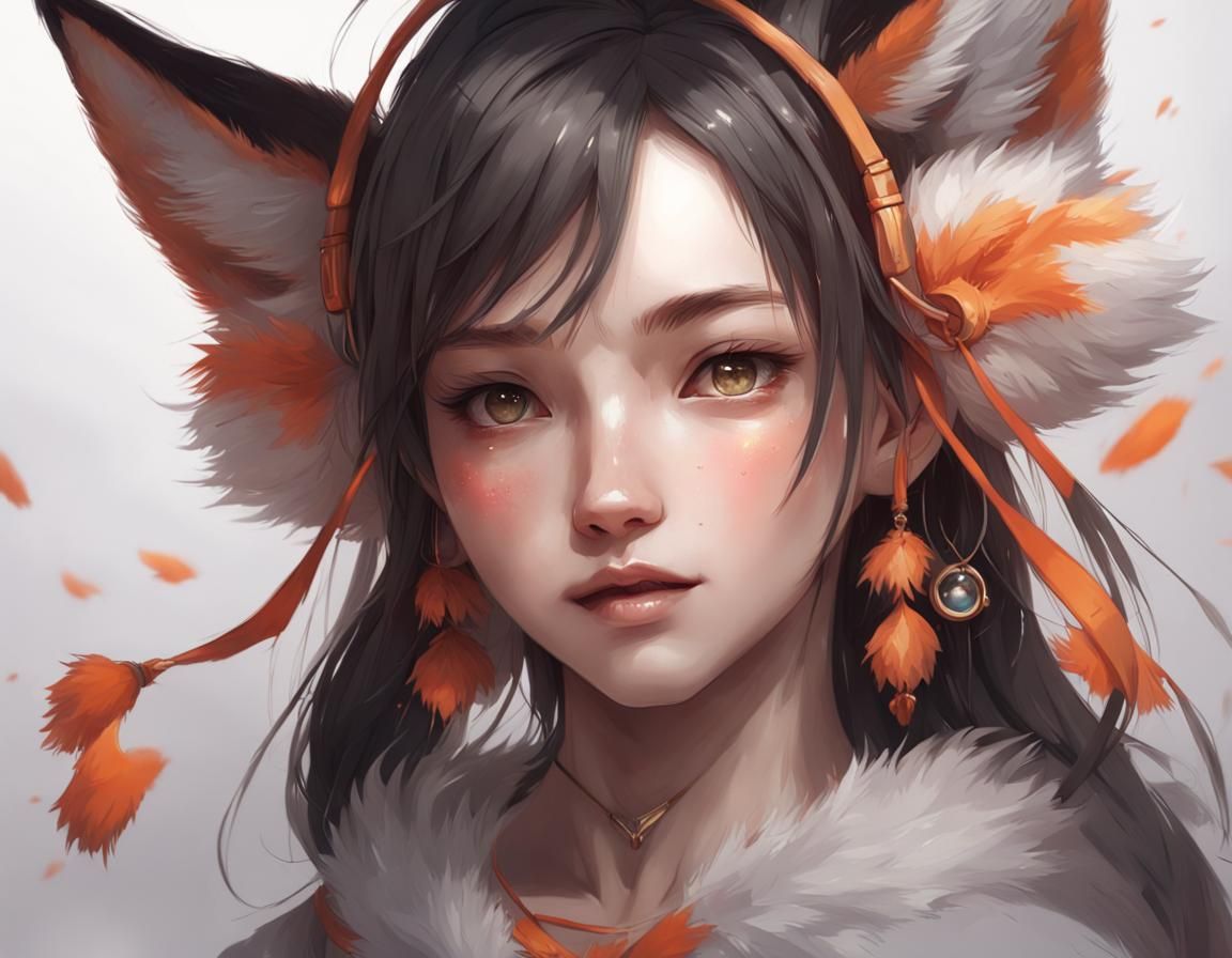 Kitsune Girl Digital Painting in Ultra Resolution